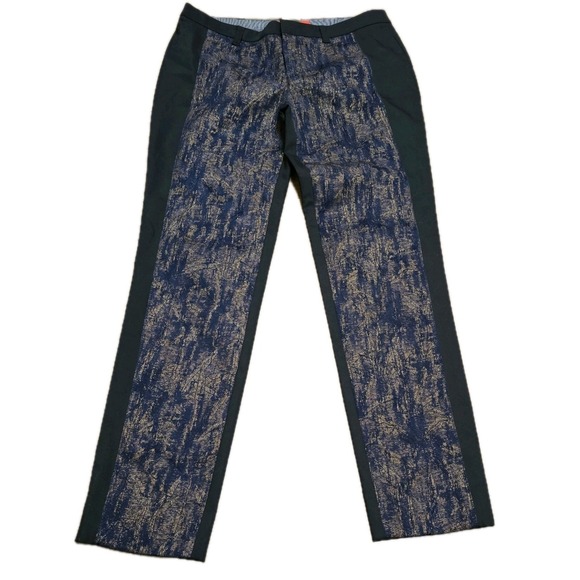 Cartonnier Pants - Cartonnier Anthropologie Black Metallic Straight Leg Pant Size 4 Stretch Evening